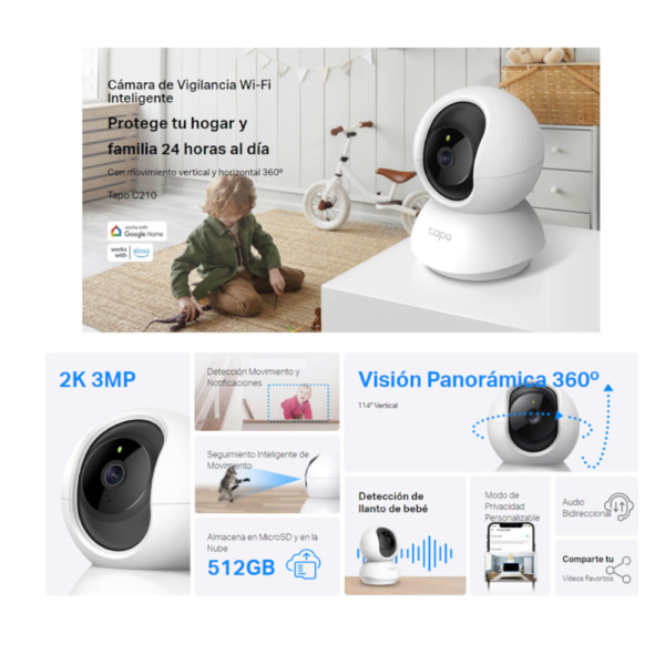 CAMARA TP-LINK TAPO C210 WIFI CLOUD 2K - Imagen 3