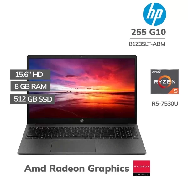 Laptop HP 255 G10 Ryzen 5-7530U 8/512/15.6