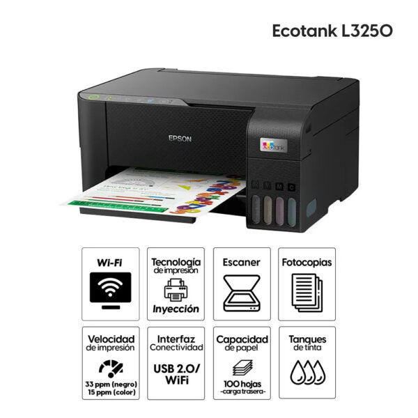 Impresora MF Epson Ecotank L3250 WiFi-USB - Imagen 2